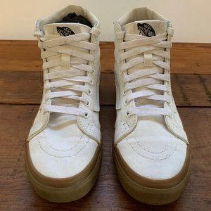 Vans Old Skool all white gum sole W 7.5
